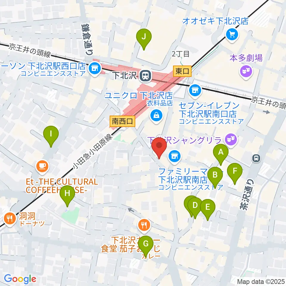 JAZZY SPORT下北沢周辺の駐車場・コインパーキング一覧地図