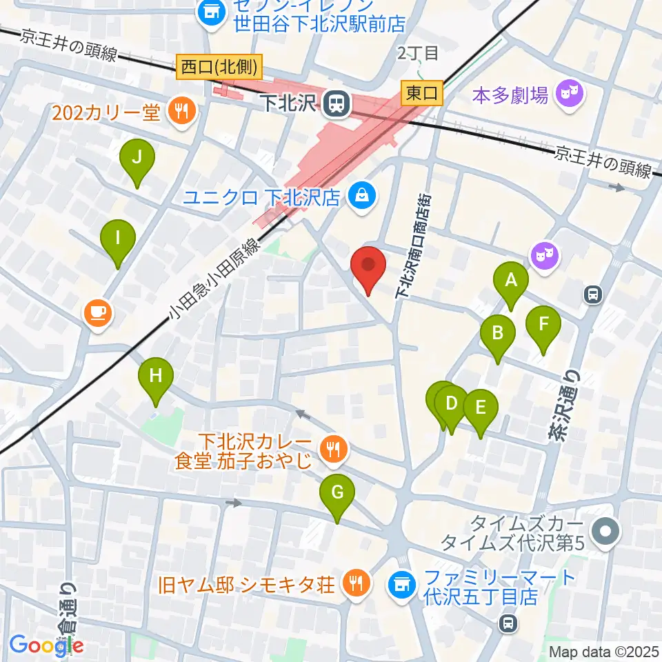 JAZZY SPORT下北沢周辺の駐車場・コインパーキング一覧地図