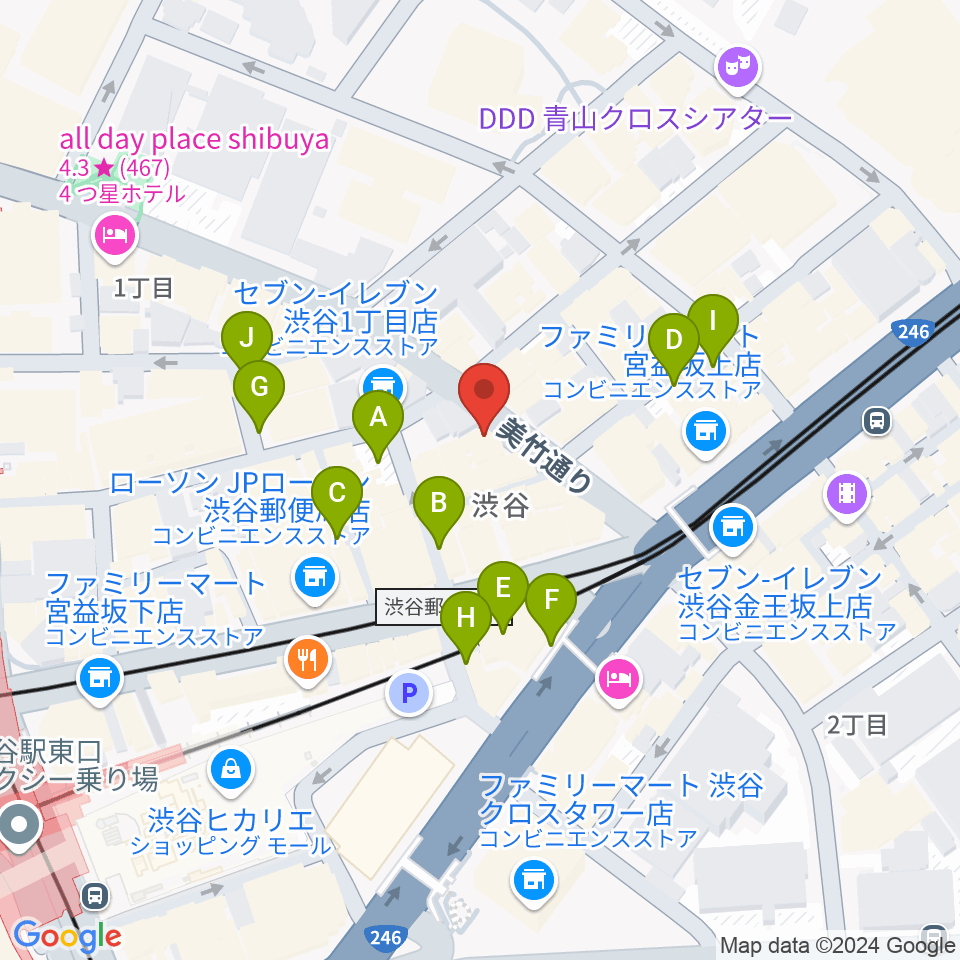 渋谷Family周辺の駐車場・コインパーキング一覧地図