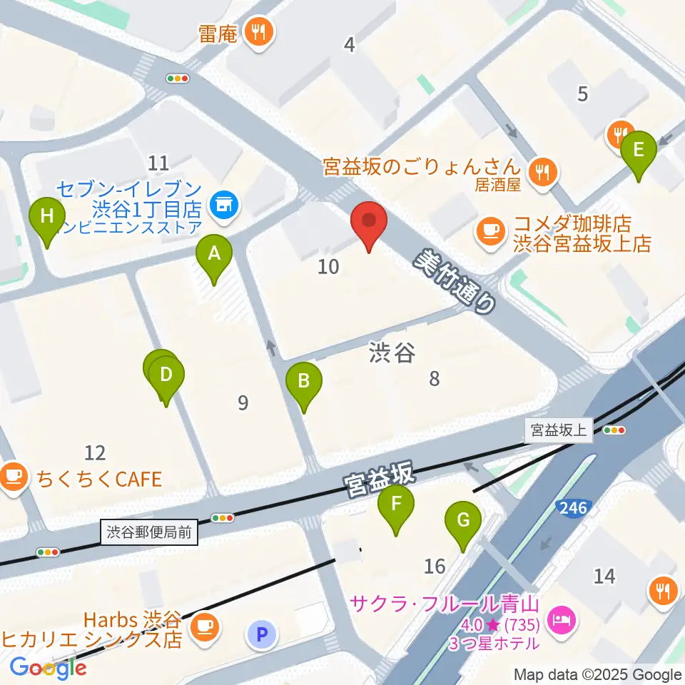 渋谷Family周辺の駐車場・コインパーキング一覧地図