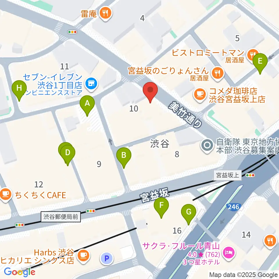 渋谷Family周辺の駐車場・コインパーキング一覧地図