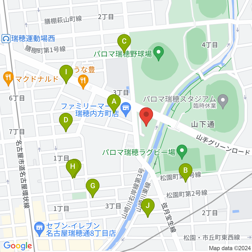 瑞穂文化小劇場周辺の駐車場・コインパーキング一覧地図