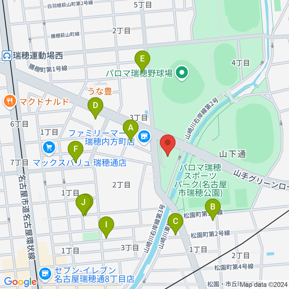 瑞穂文化小劇場周辺の駐車場・コインパーキング一覧地図