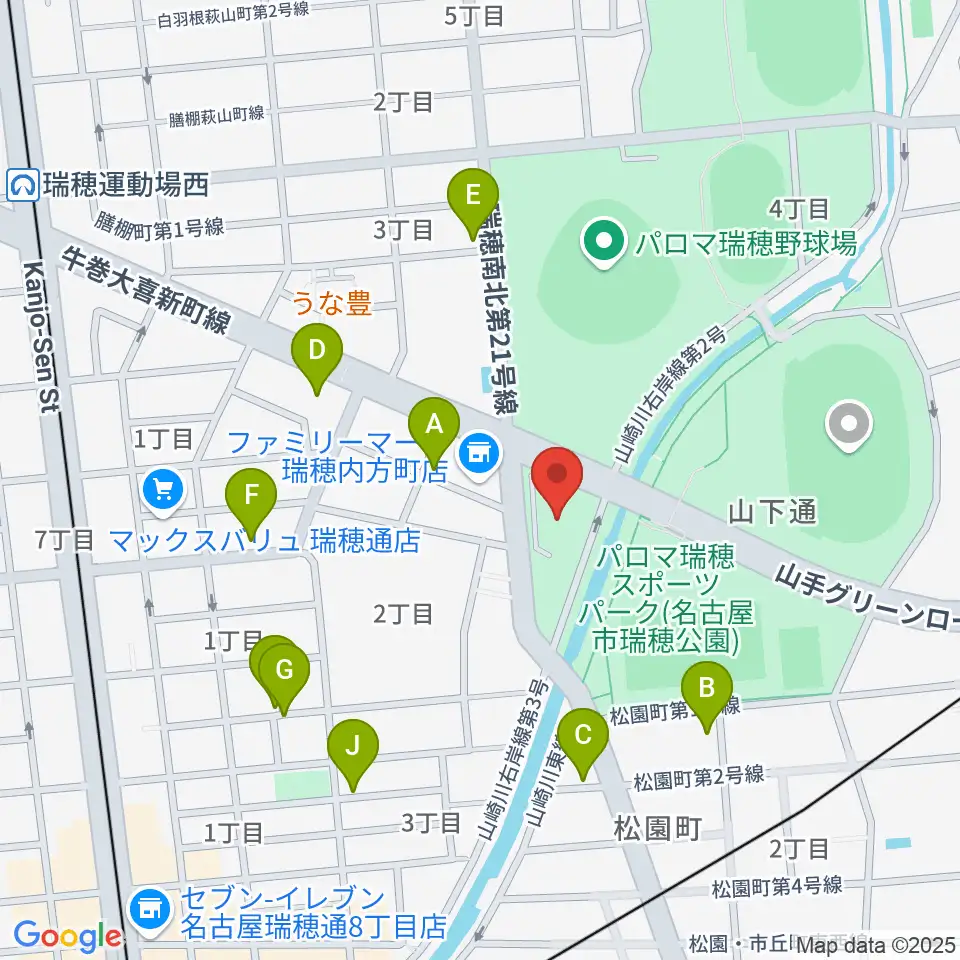 瑞穂文化小劇場周辺の駐車場・コインパーキング一覧地図