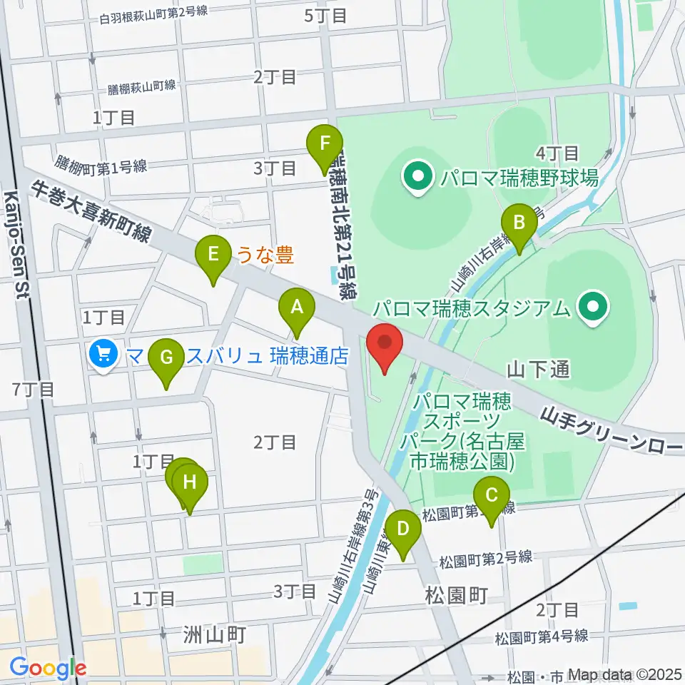 瑞穂文化小劇場周辺の駐車場・コインパーキング一覧地図