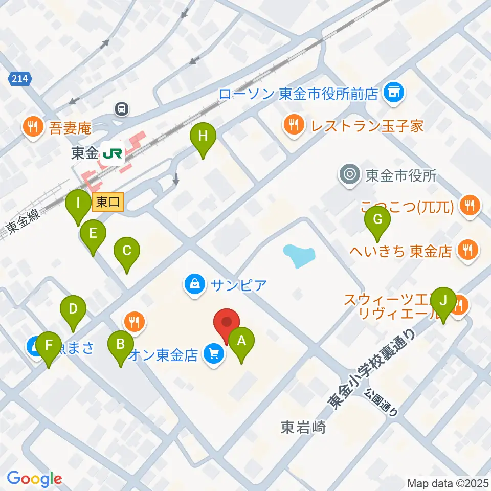 ユニスタイル東金 ヤマハミュージック周辺の駐車場・コインパーキング一覧地図
