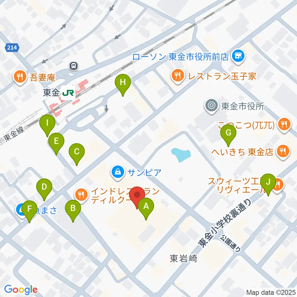 ユニスタイル東金 ヤマハミュージック周辺の駐車場・コインパーキング一覧地図