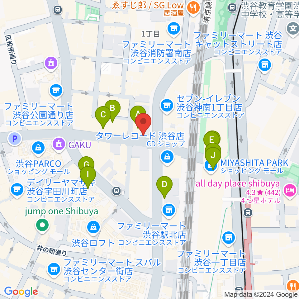 弦楽器ニシ周辺の駐車場・コインパーキング一覧地図