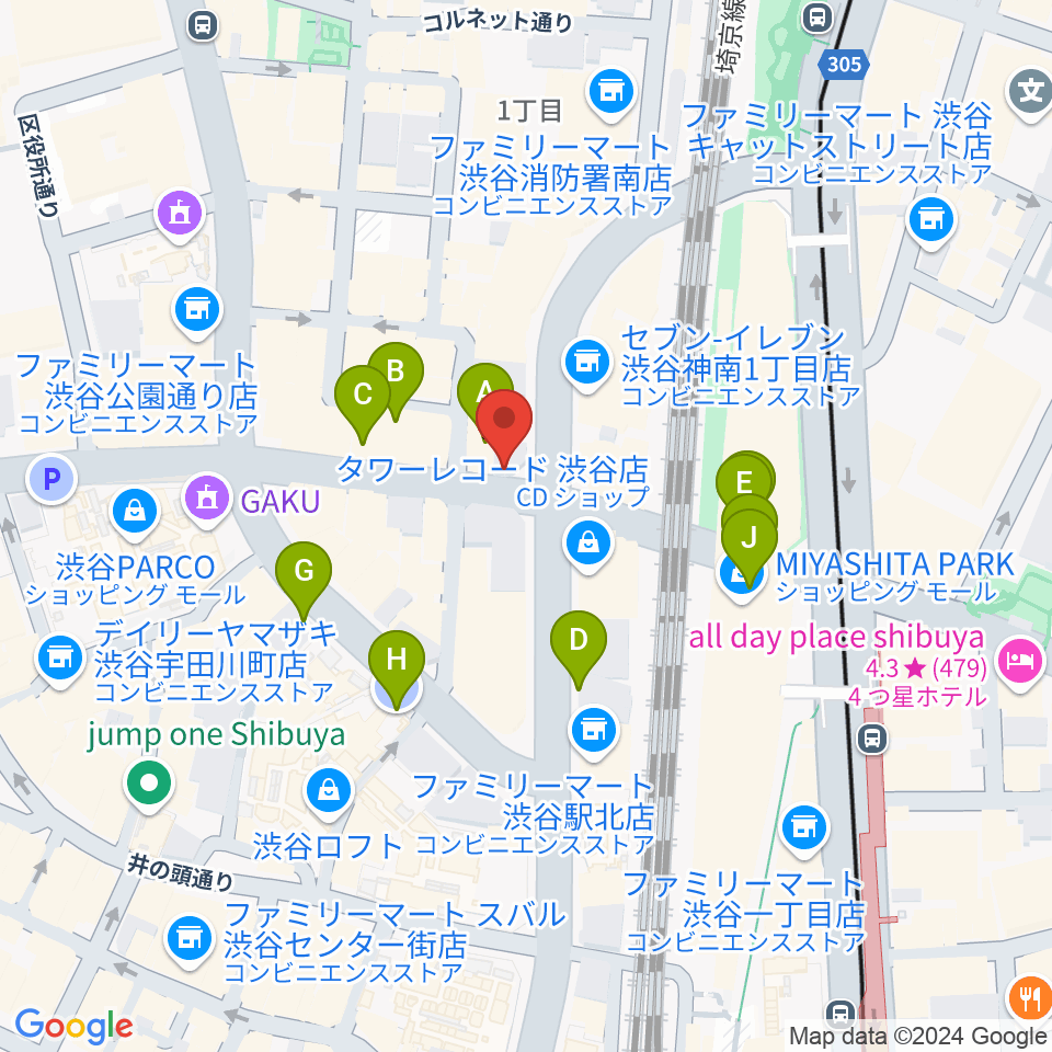 弦楽器ニシ周辺の駐車場・コインパーキング一覧地図