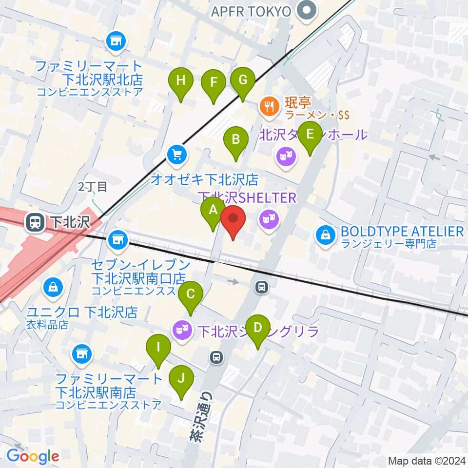 下北沢LIVEHOLIC周辺の駐車場・コインパーキング一覧地図