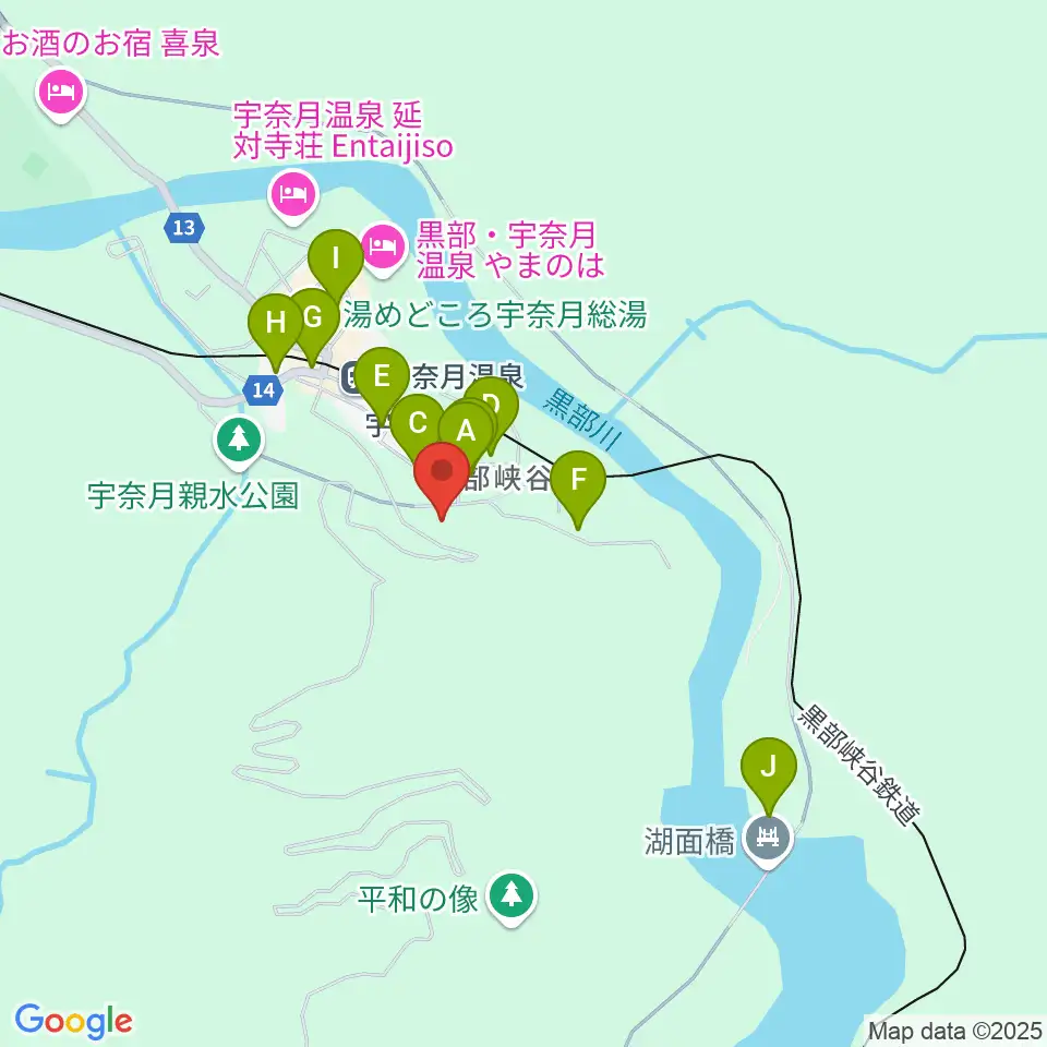 黒部市宇奈月国際会館セレネ周辺の駐車場・コインパーキング一覧地図