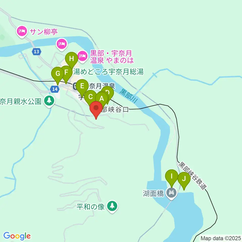 黒部市宇奈月国際会館セレネ周辺の駐車場・コインパーキング一覧地図