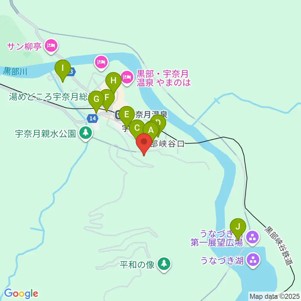 黒部市宇奈月国際会館セレネ周辺の駐車場・コインパーキング一覧地図