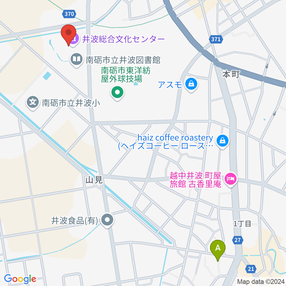 井波総合文化センター周辺の駐車場・コインパーキング一覧地図