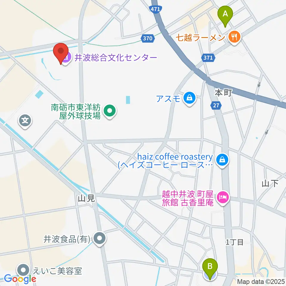 井波総合文化センター周辺の駐車場・コインパーキング一覧地図