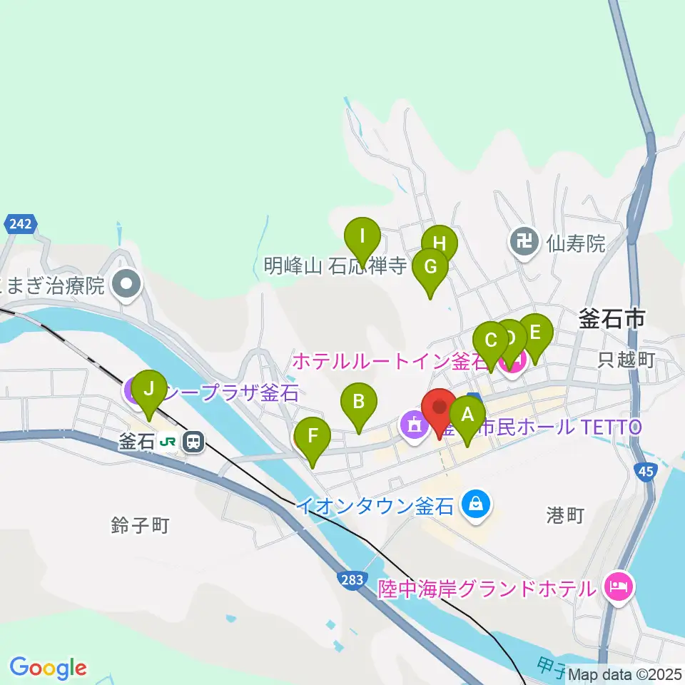 釜石PIT周辺の駐車場・コインパーキング一覧地図