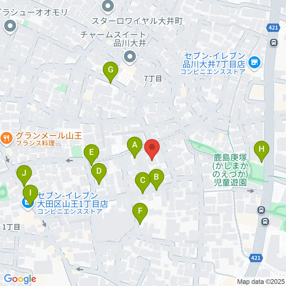 山王オーディアム周辺の駐車場・コインパーキング一覧地図
