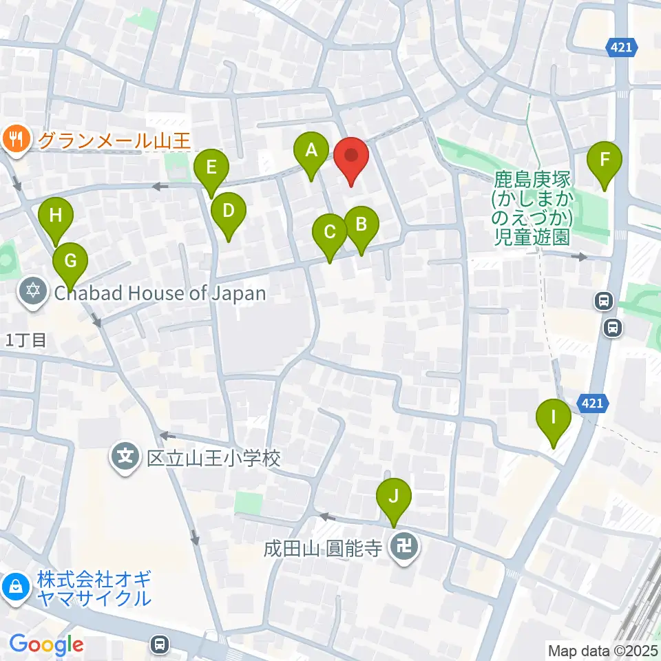 山王オーディアム周辺の駐車場・コインパーキング一覧地図