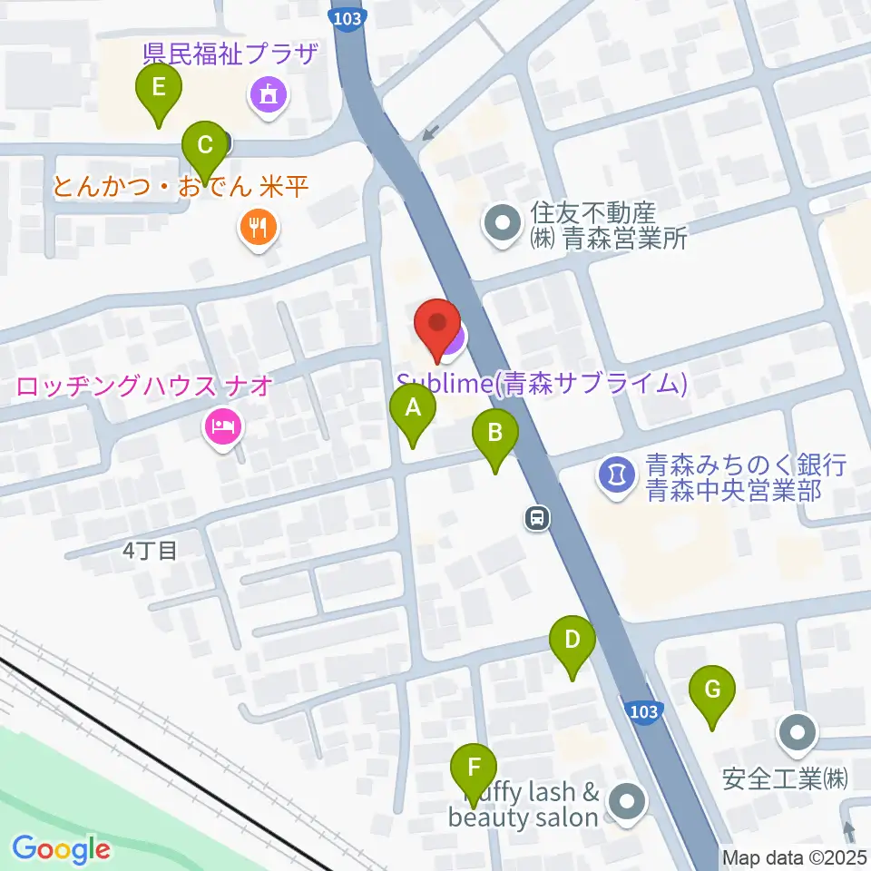 青森サブライム周辺の駐車場・コインパーキング一覧地図