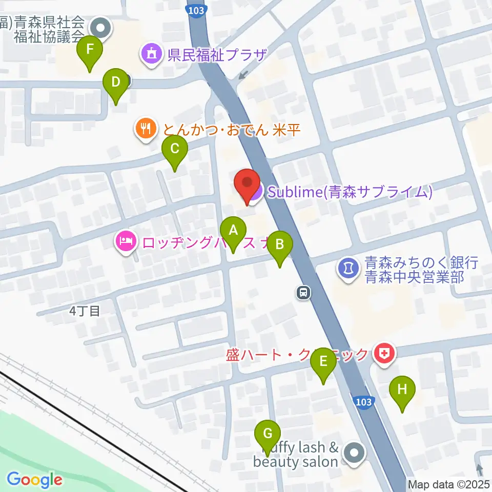 青森サブライム周辺の駐車場・コインパーキング一覧地図