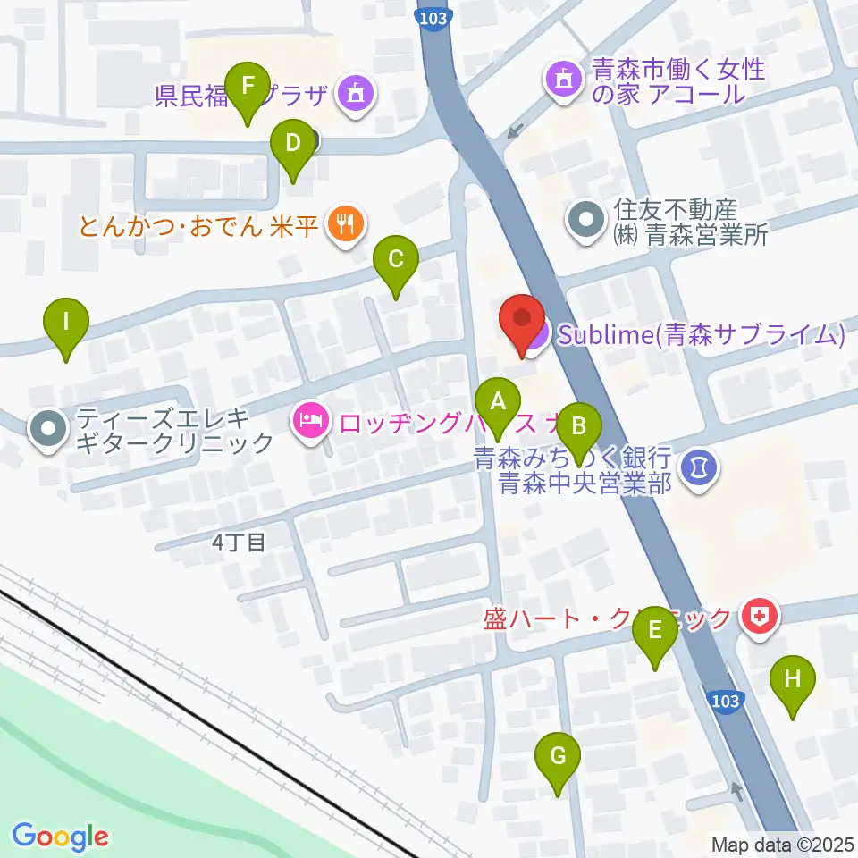 青森サブライム周辺の駐車場・コインパーキング一覧地図