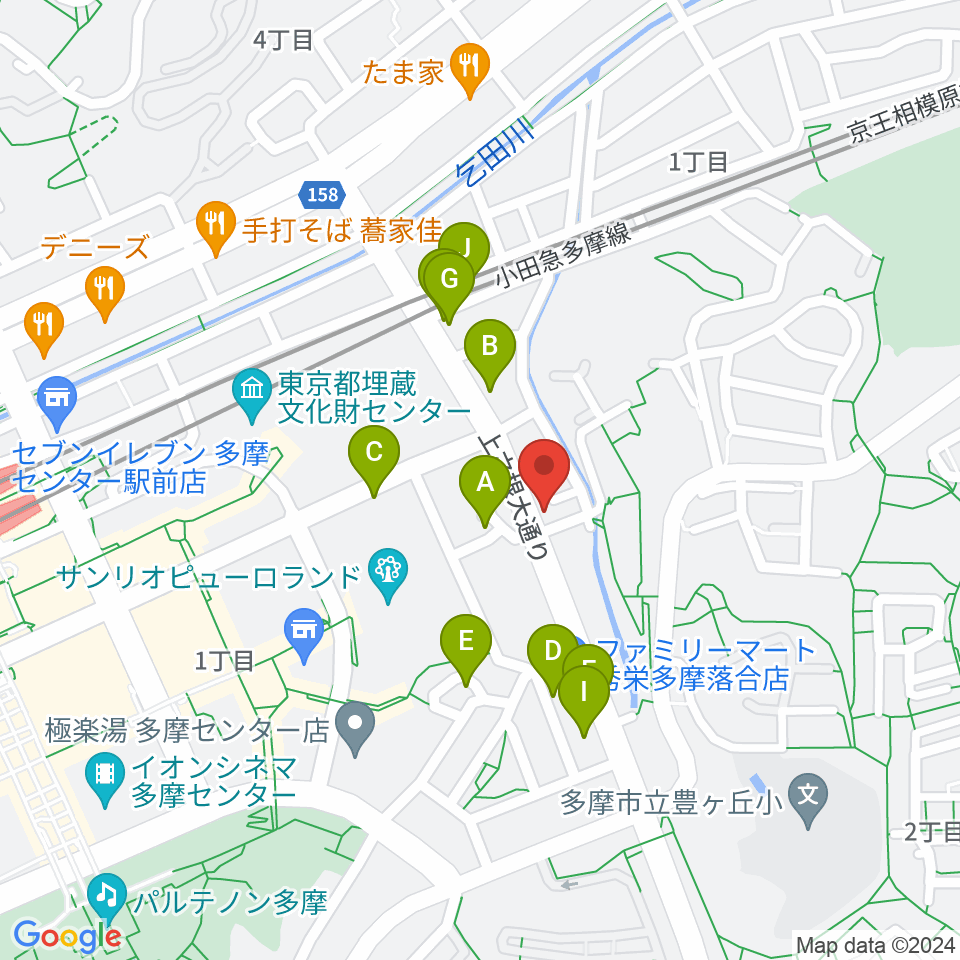 Mスタジオ多摩センター店周辺の駐車場・コインパーキング一覧地図