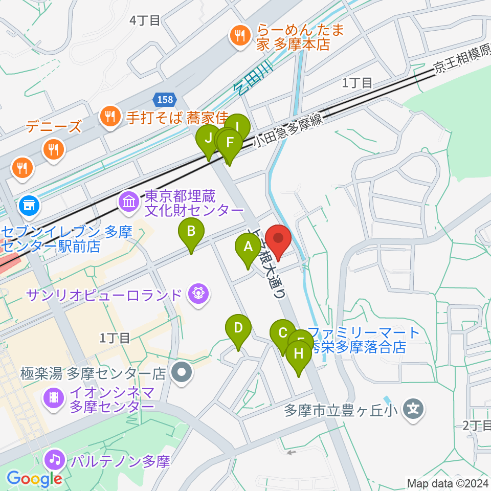 Mスタジオ多摩センター店周辺の駐車場・コインパーキング一覧地図