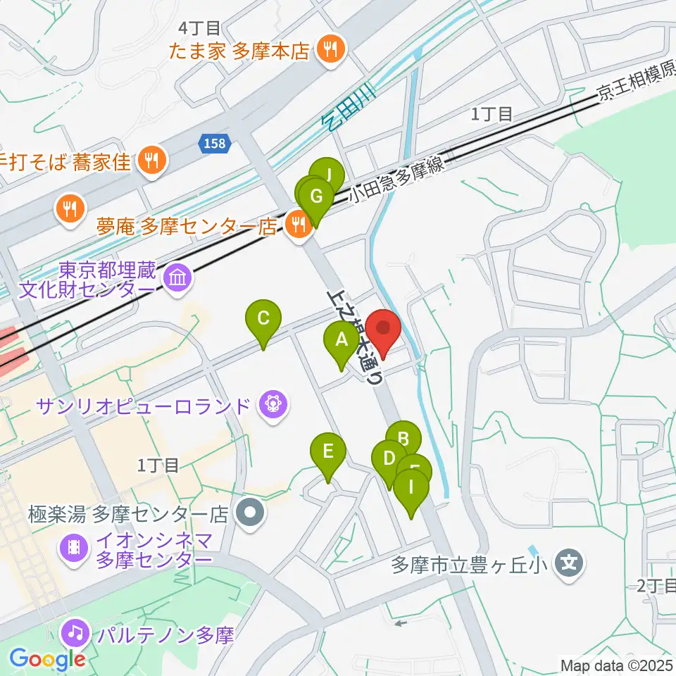 Mスタジオ多摩センター店周辺の駐車場・コインパーキング一覧地図