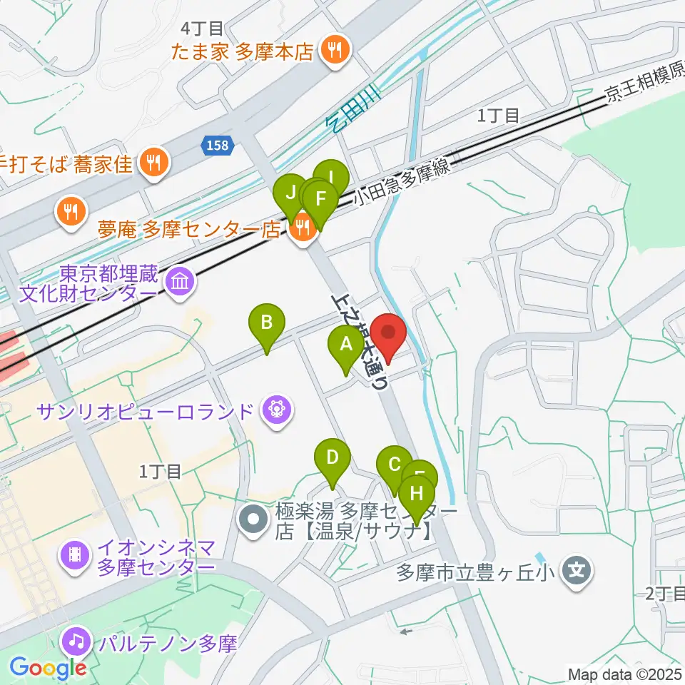 Mスタジオ多摩センター店周辺の駐車場・コインパーキング一覧地図