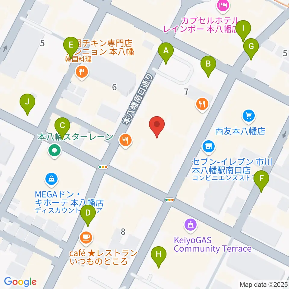 リンキィディンク本八幡周辺の駐車場・コインパーキング一覧地図