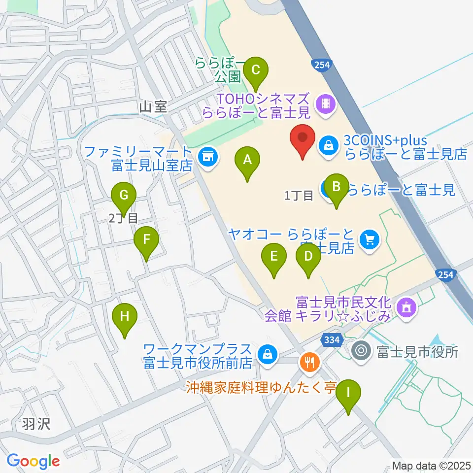島村楽器 ららぽーと富士見店周辺の駐車場・コインパーキング一覧地図