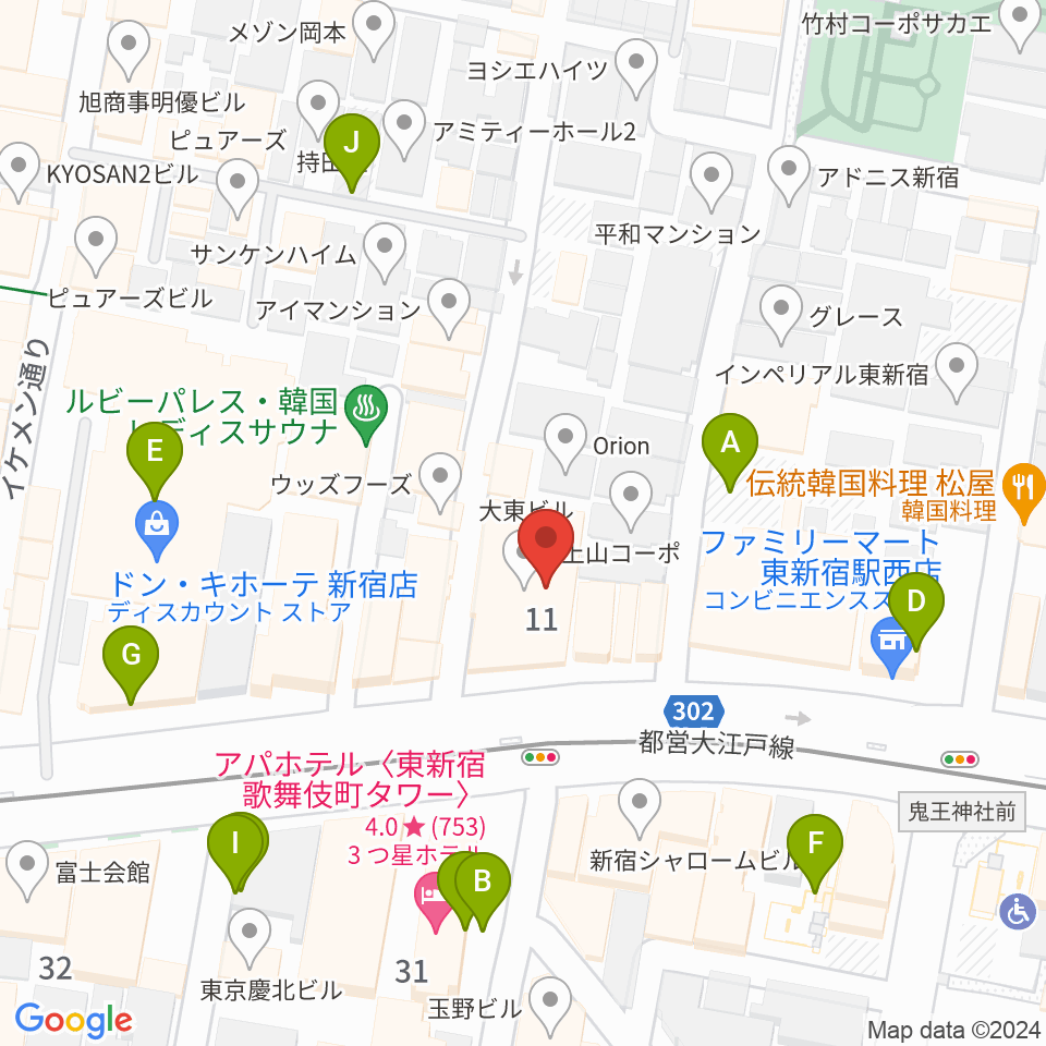 代アニLIVEステーション周辺の駐車場・コインパーキング一覧地図