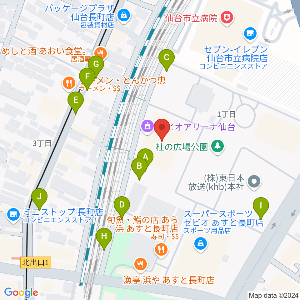 ゼビオアリーナ仙台周辺の駐車場・コインパーキング一覧地図