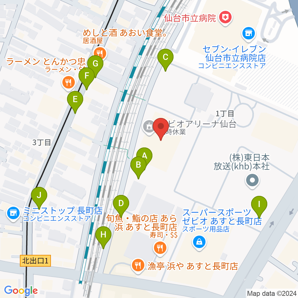 ゼビオアリーナ仙台周辺の駐車場・コインパーキング一覧地図