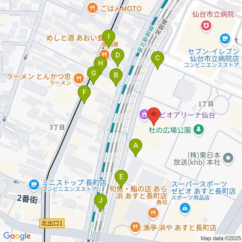 ゼビオアリーナ仙台周辺の駐車場・コインパーキング一覧地図
