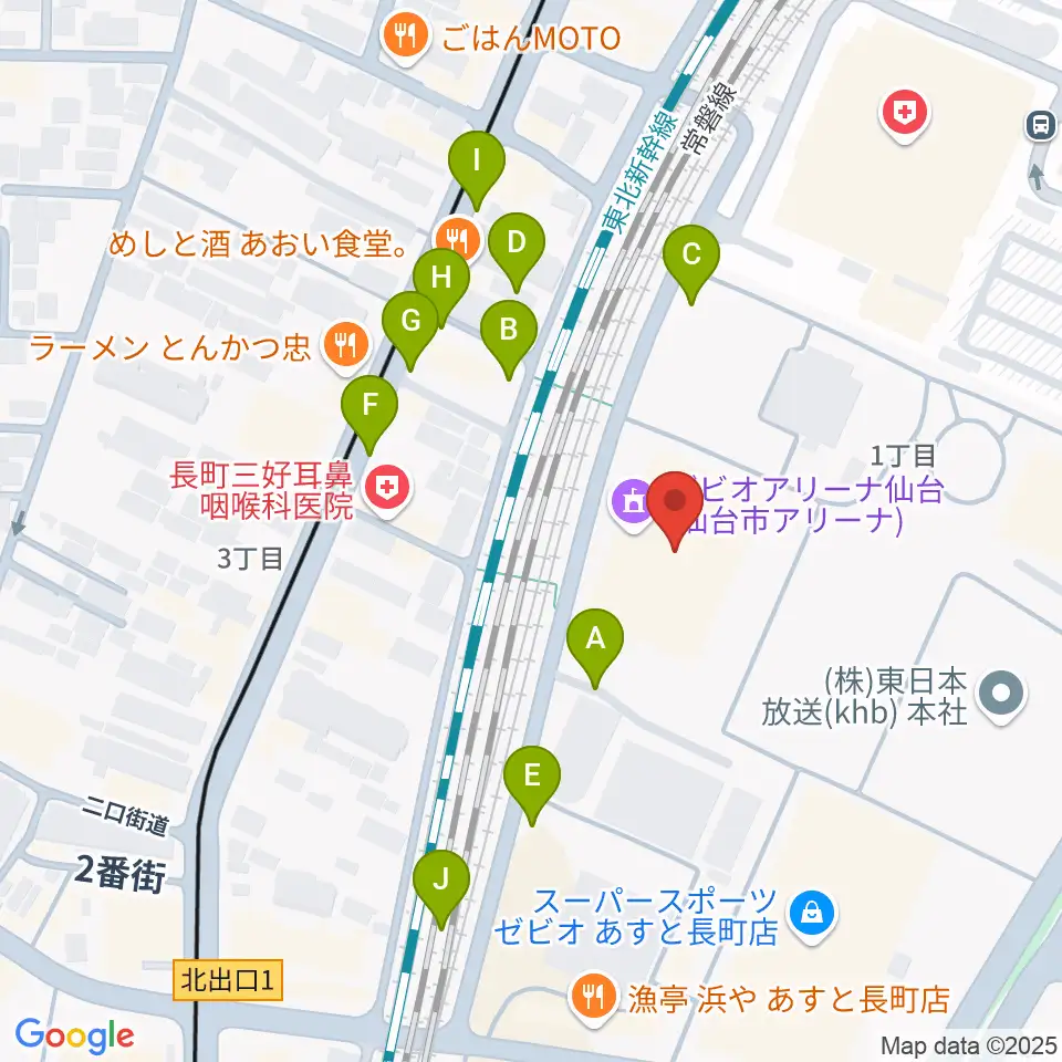 ゼビオアリーナ仙台周辺の駐車場・コインパーキング一覧地図