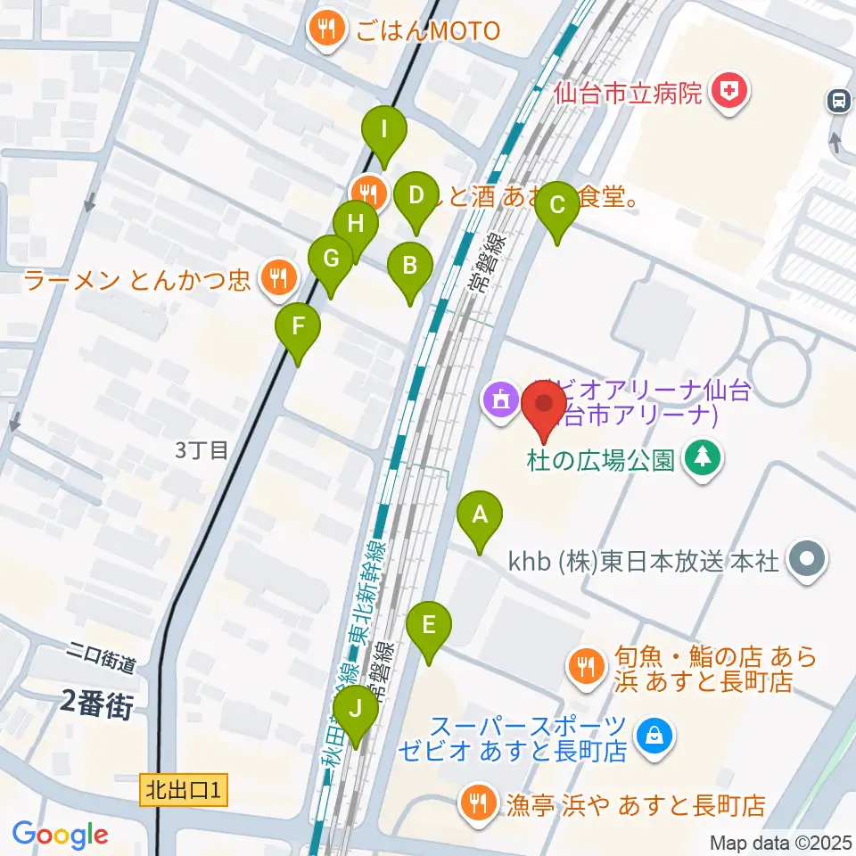 ゼビオアリーナ仙台周辺の駐車場・コインパーキング一覧地図