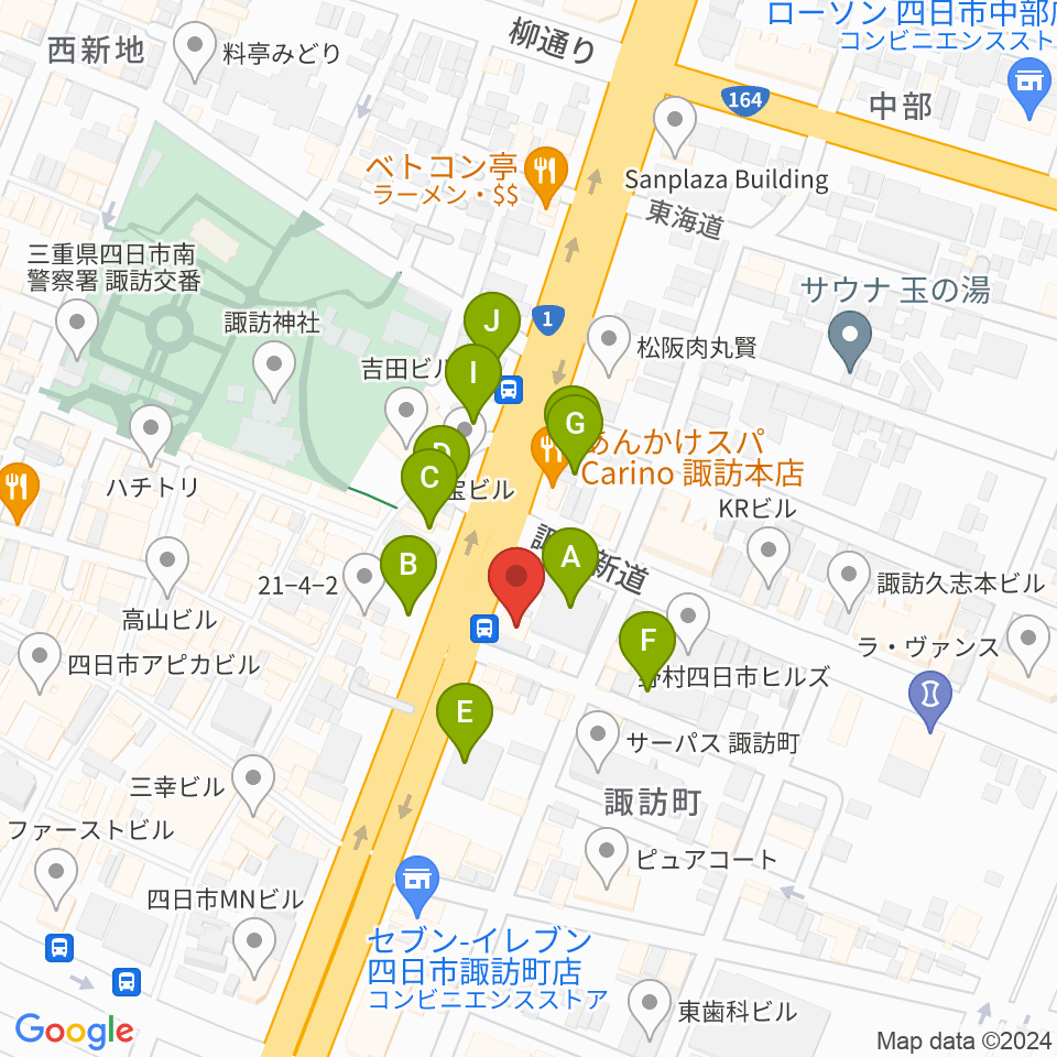 四日市VORTEX周辺の駐車場・コインパーキング一覧地図