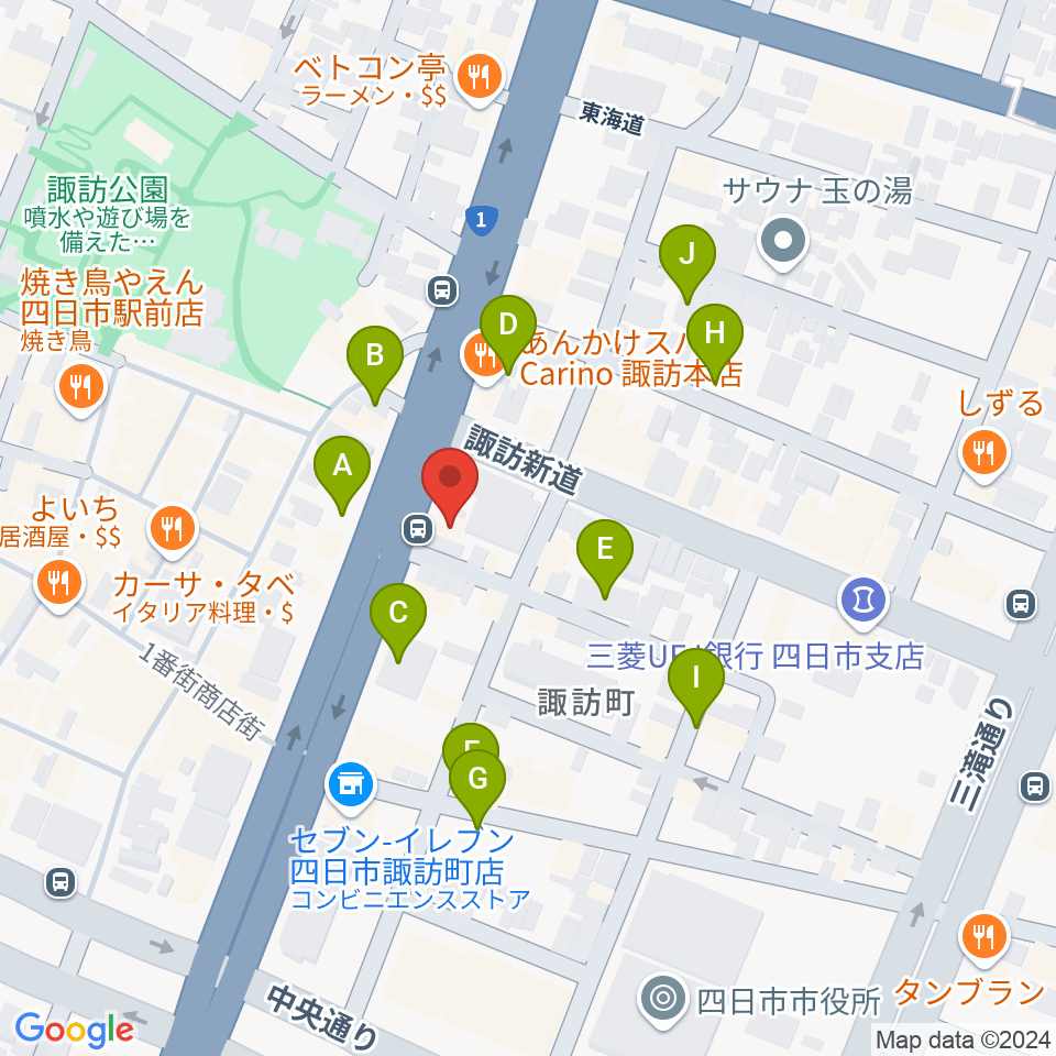 四日市VORTEX周辺の駐車場・コインパーキング一覧地図