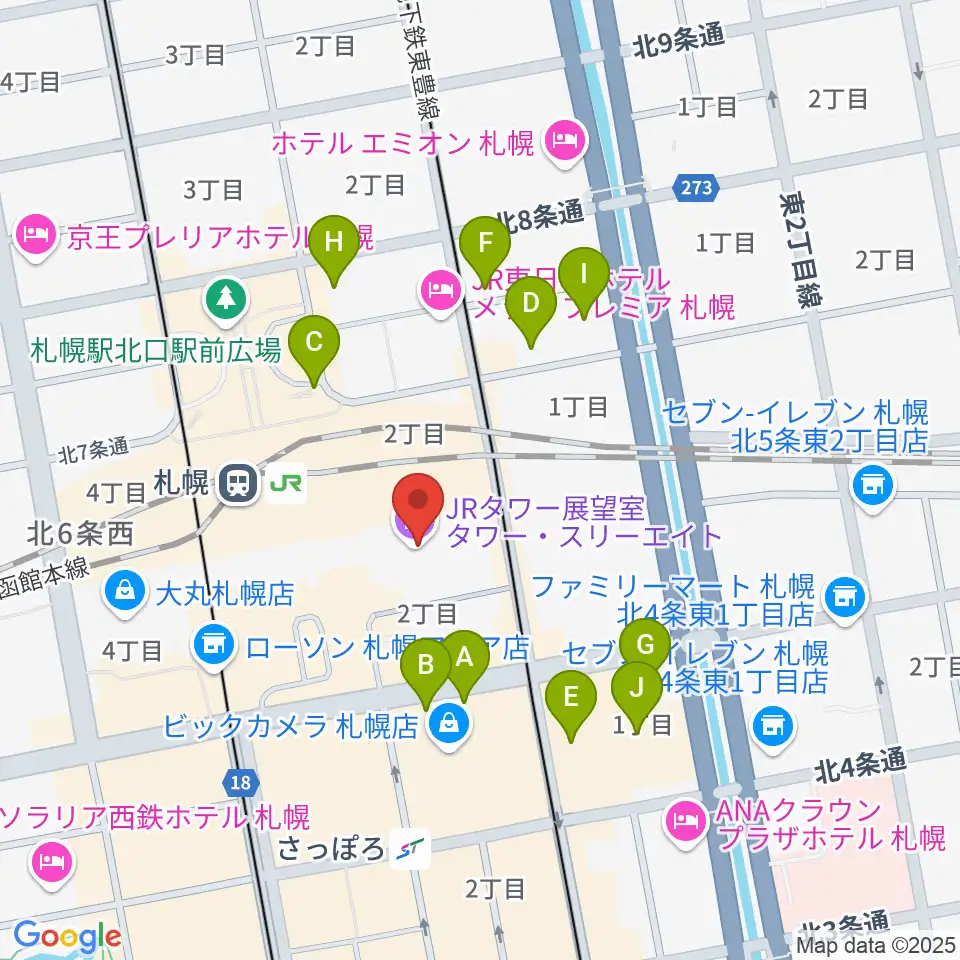 島村楽器 札幌ステラプレイス店周辺の駐車場・コインパーキング一覧地図