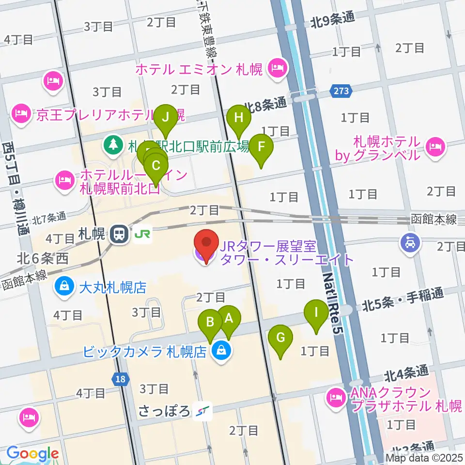 島村楽器 札幌ステラプレイス店周辺の駐車場・コインパーキング一覧地図