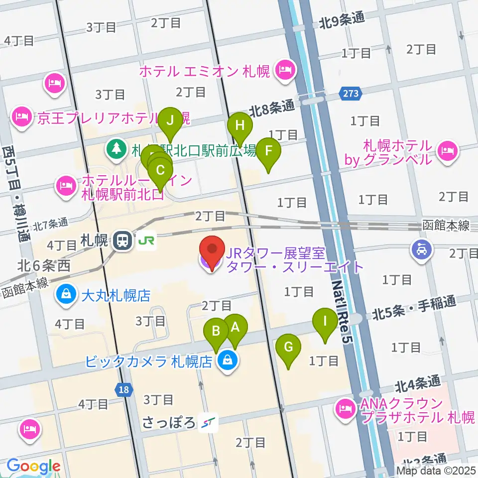 島村楽器 札幌ステラプレイス店周辺の駐車場・コインパーキング一覧地図