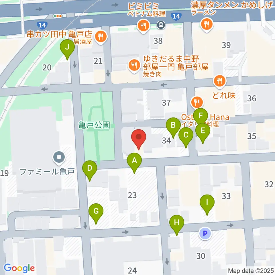 スタジオDIVO亀戸周辺の駐車場・コインパーキング一覧地図