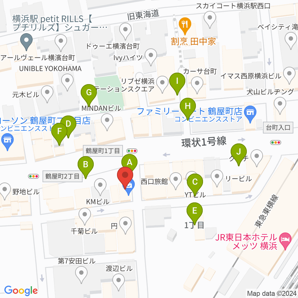 クラウドナインスタジオ 横浜北口店周辺の駐車場・コインパーキング一覧地図