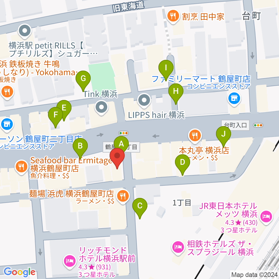 クラウドナインスタジオ 横浜北口店周辺の駐車場・コインパーキング一覧地図