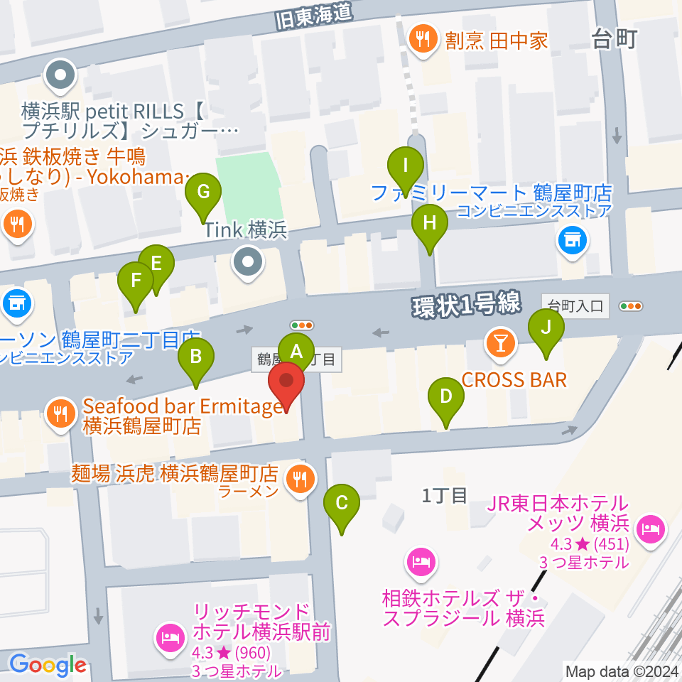 クラウドナインスタジオ 横浜北口店周辺の駐車場・コインパーキング一覧地図