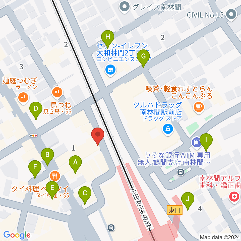 相模楽器 南林間店周辺の駐車場・コインパーキング一覧地図