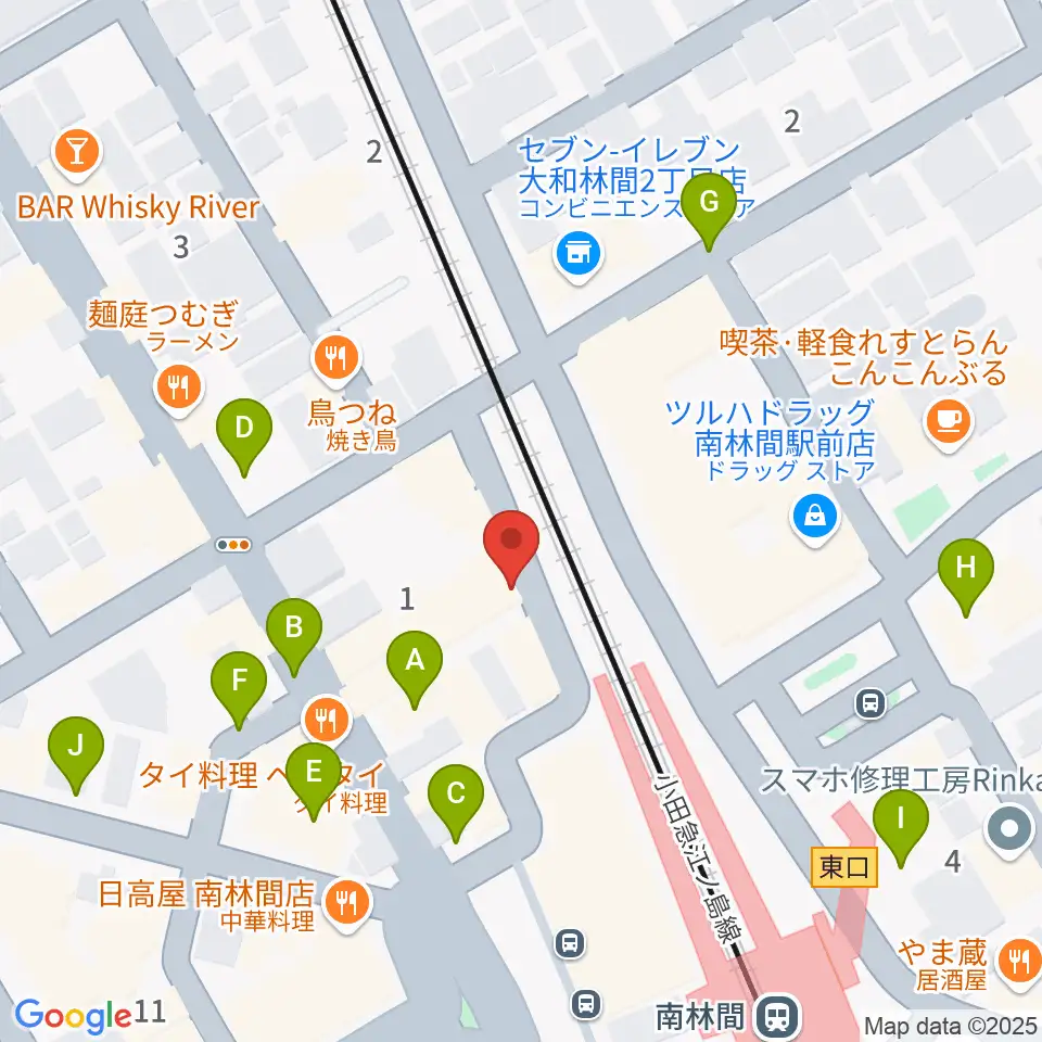 相模楽器 南林間店周辺の駐車場・コインパーキング一覧地図