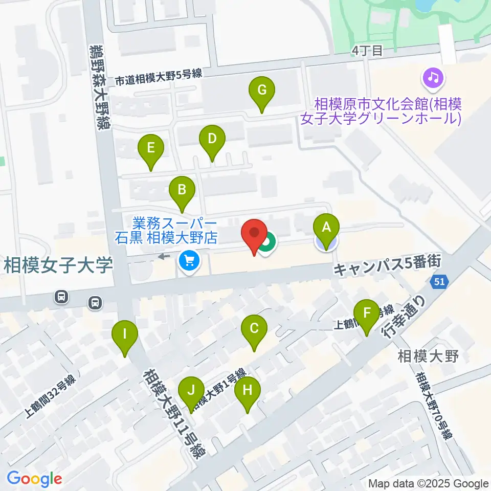 相模楽器 ロビー店周辺の駐車場・コインパーキング一覧地図