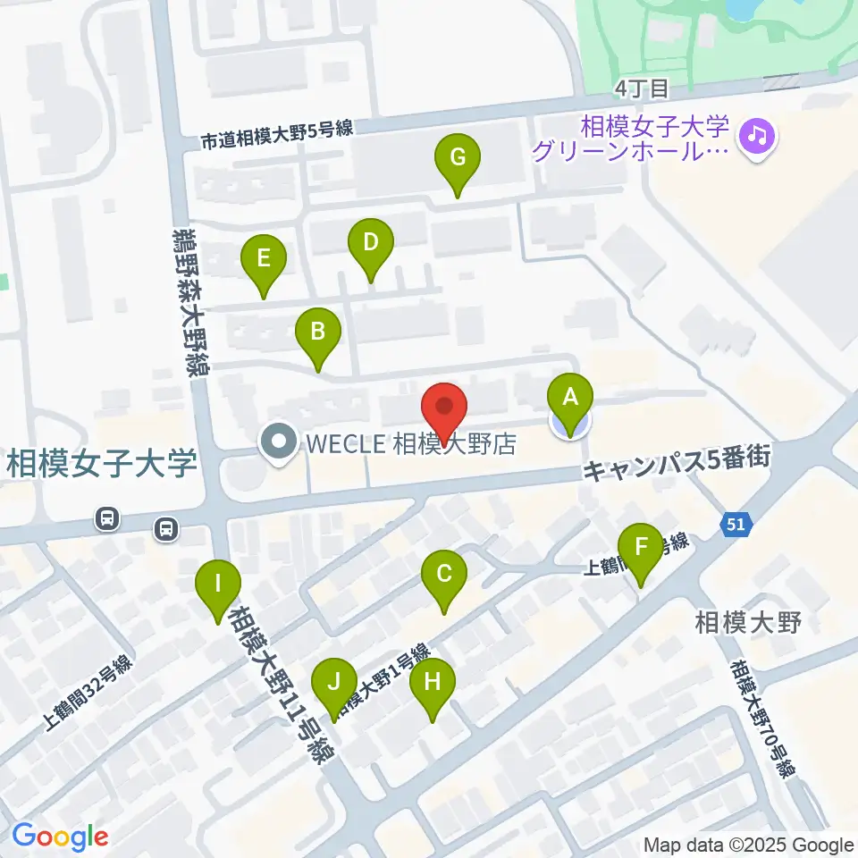 相模楽器 ロビー店周辺の駐車場・コインパーキング一覧地図